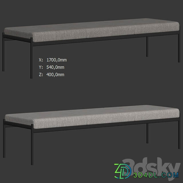 Triple bench Kiki by Artek