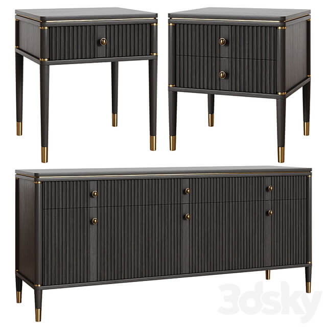 Art Deco chest of drawers and bedside table 09