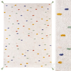 Polka dot carpet with pompoms Zara Home Colored Polka Dot Pompom 