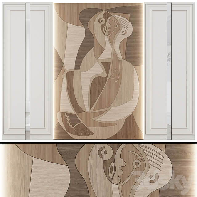 Wall panels "Marquetry" in the neoclassical style
