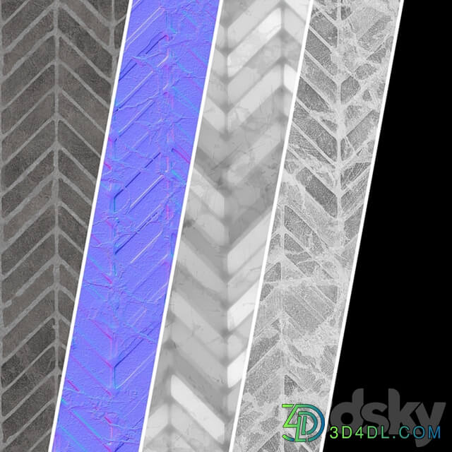 Pavement Materials 46 HerringBone Stone Paving | Sbsar Pbr 4k Seamless