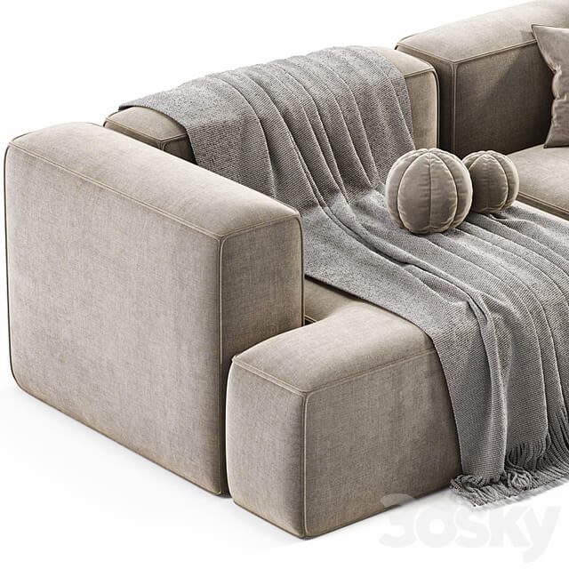 Narozna sofa modulowa ze sztruksu Lennon