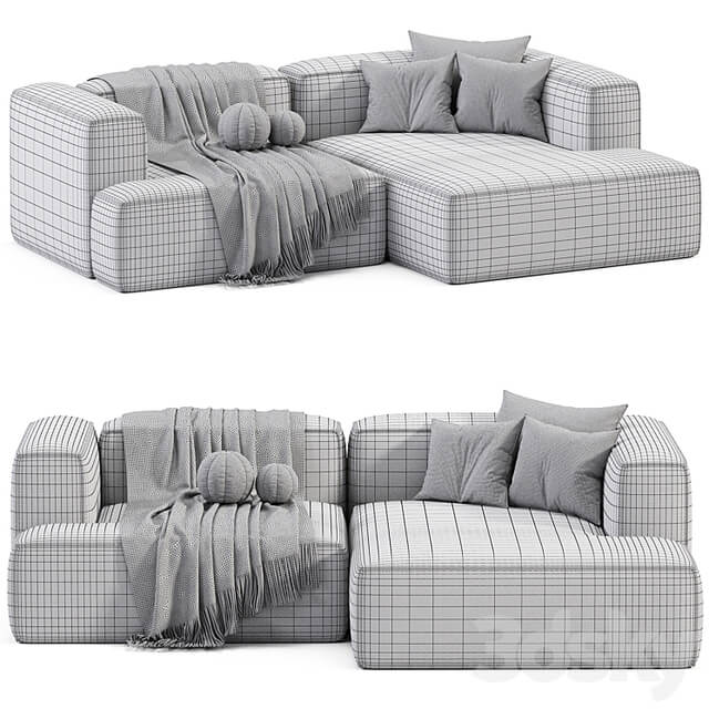 Narozna sofa modulowa ze sztruksu Lennon