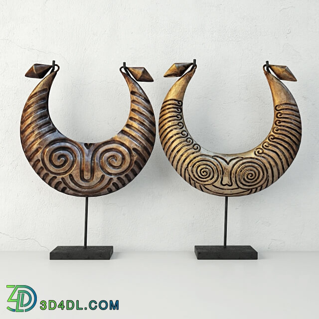 Other decorative objects Tribal Metal Necklaces on Stand