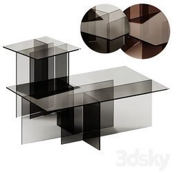 Westwing Collection Anouk Glass Side and Coffee Table 