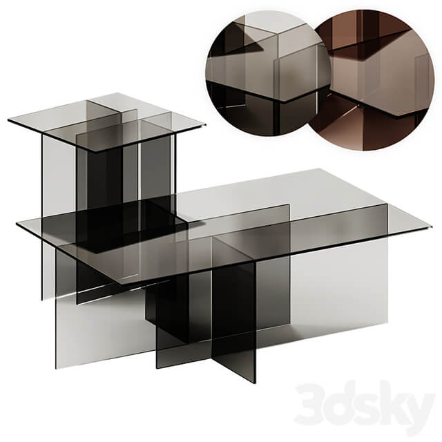 Westwing Collection Anouk Glass Side and Coffee Table