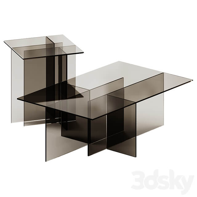 Westwing Collection Anouk Glass Side and Coffee Table
