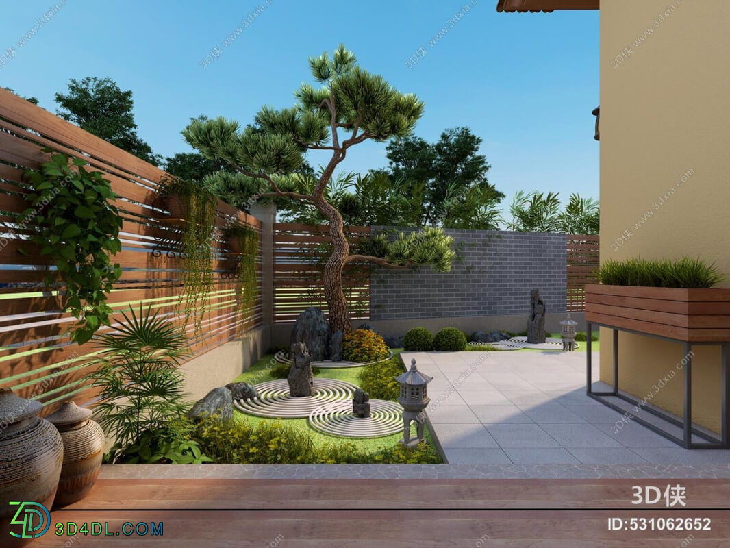 3D Garden landscape Model 3dsmax 05 Download