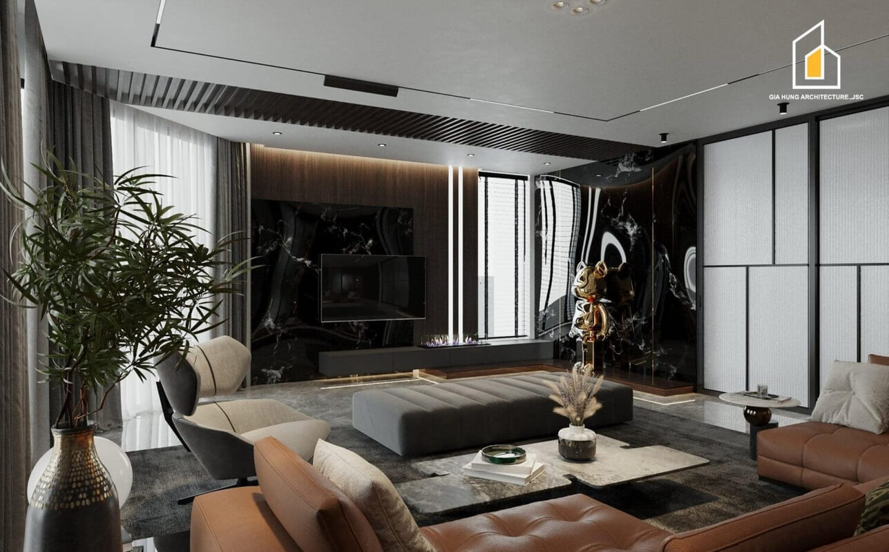  Living Room- Kitchen Interior by Bao An