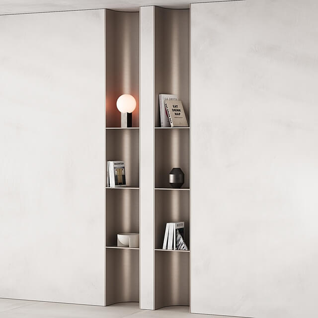 416 bookcase and rack 09 halfround semicircle arc modular shelfs 02