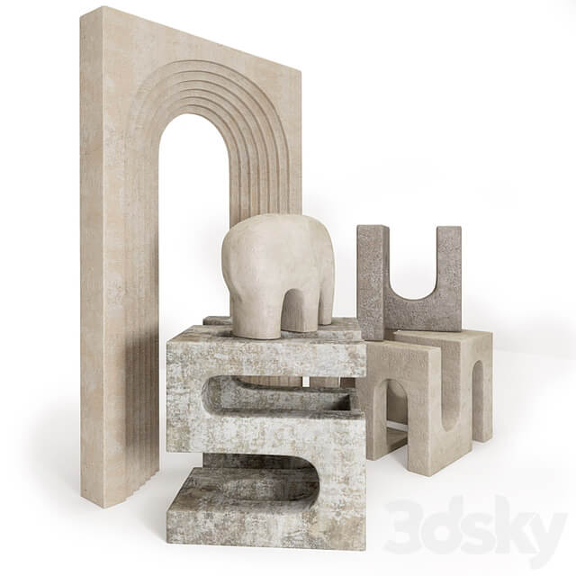 A set of sculptural decor in the architectural style.