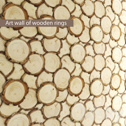 Art wall of wooden rings wall decor disks eco eco design panels Other decorative objects 3D Models 