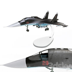 Plastic model of the SU 34 aircraft 