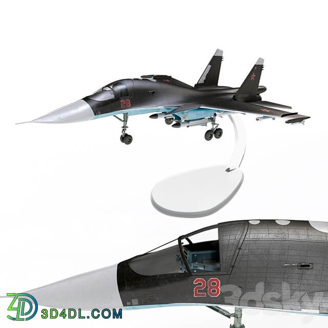 Plastic model of the SU 34 aircraft