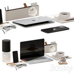 Decorative set on the desktop 