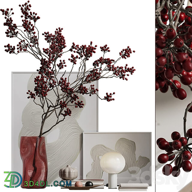 Branches with berries decor set