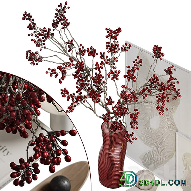 Branches with berries decor set