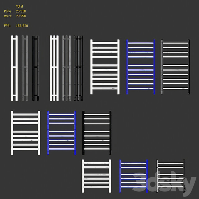 Heated towel rail Point Demetra Selena