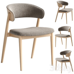 Chair Siena beige brown fabric solid beech natural 