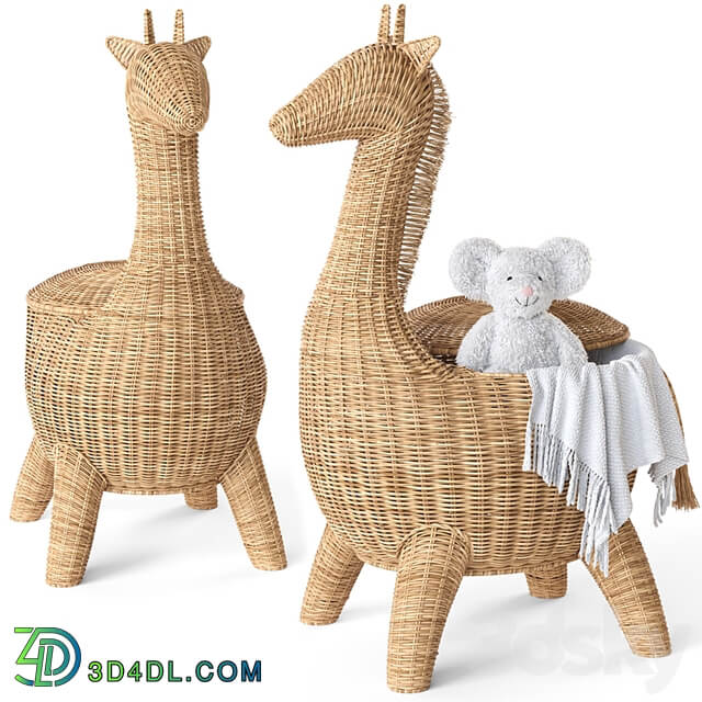 RATTAN ANIMAL BASKET GIRAFFE Restoration Hardware