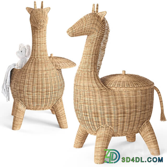 RATTAN ANIMAL BASKET GIRAFFE Restoration Hardware