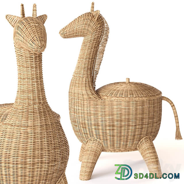 RATTAN ANIMAL BASKET GIRAFFE Restoration Hardware