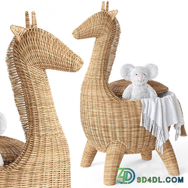 RATTAN ANIMAL BASKET GIRAFFE Restoration Hardware