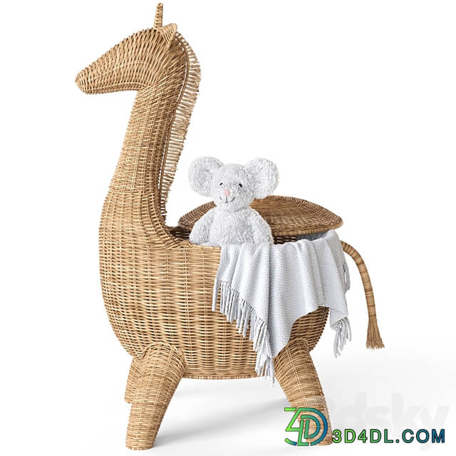 RATTAN ANIMAL BASKET GIRAFFE Restoration Hardware