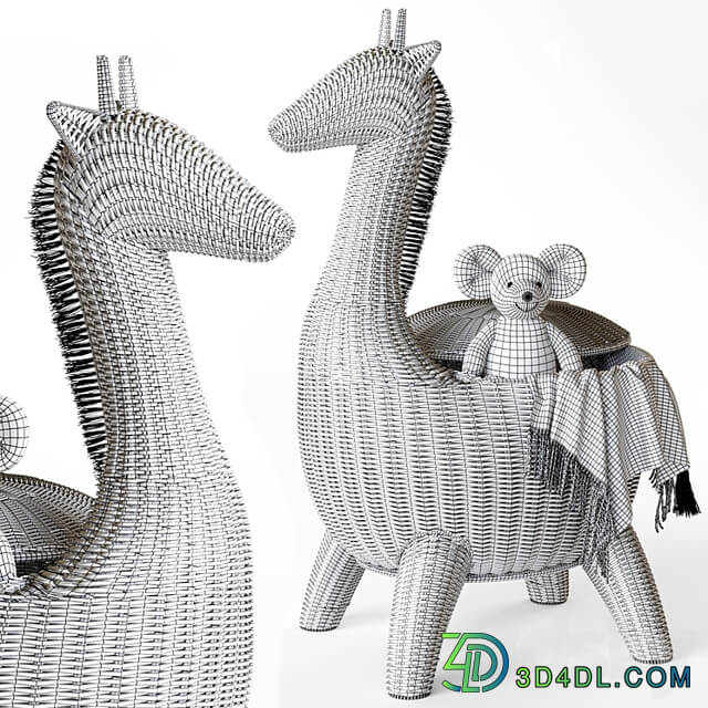 RATTAN ANIMAL BASKET GIRAFFE Restoration Hardware