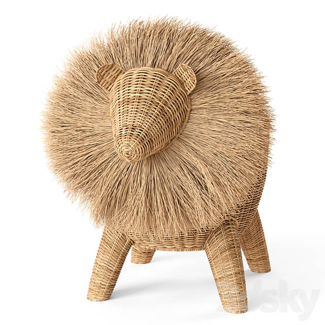 RATTAN ANIMAL BASKET LION Restoration Hardware