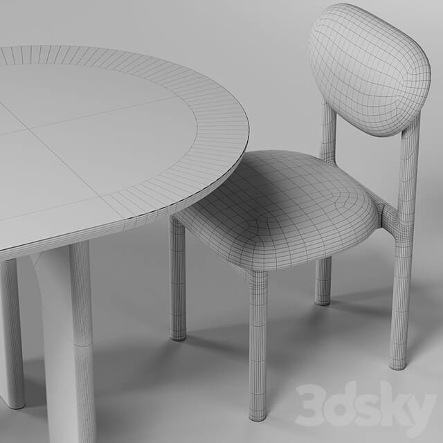 Bult table and chair