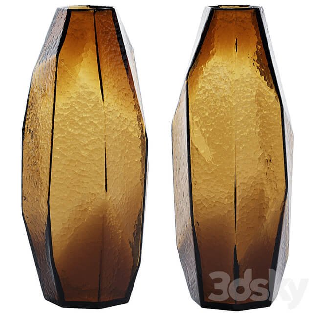 Bezel Vase Amber