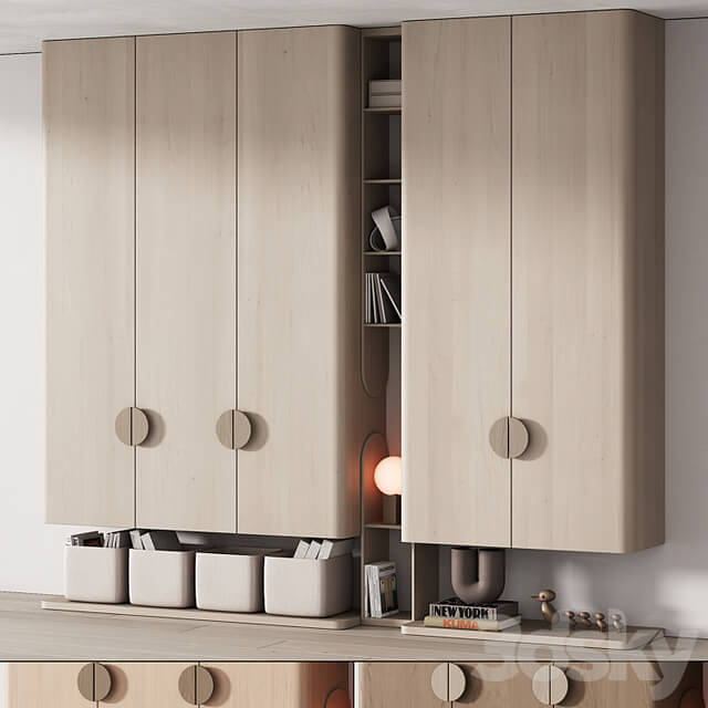 440 furniture for children 04 cupboard with toys and decor in 3 colors