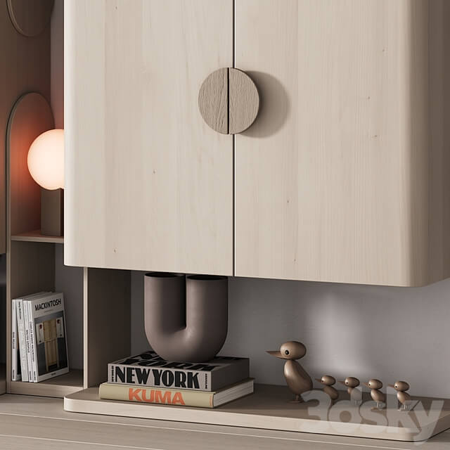 440 furniture for children 04 cupboard with toys and decor in 3 colors