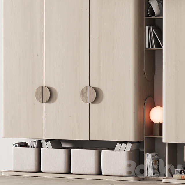440 furniture for children 04 cupboard with toys and decor in 3 colors