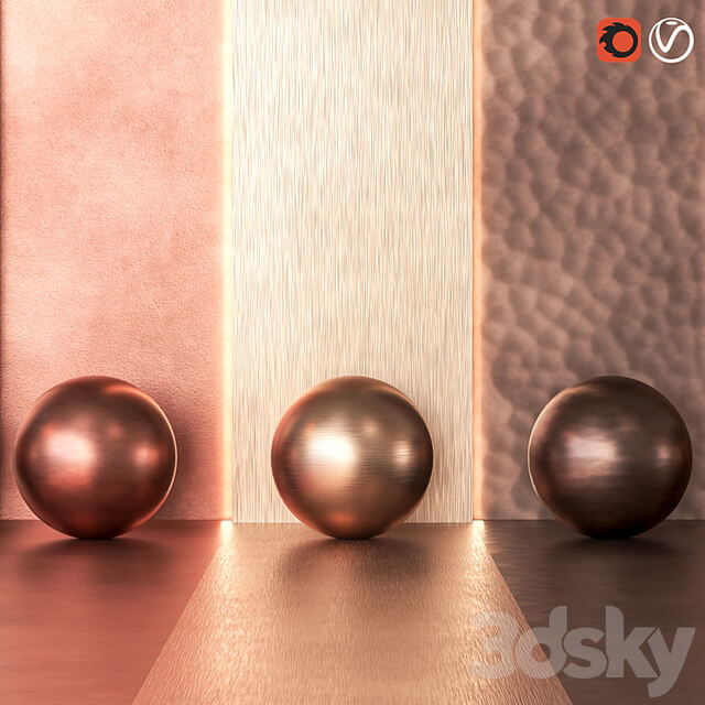 5 in 1 Copper Metal Pack Textures & Materials 4K Seamless Vol 1