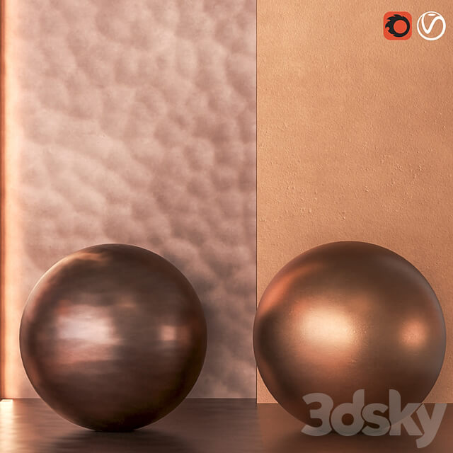 5 in 1 Copper Metal Pack Textures & Materials 4K Seamless Vol 1