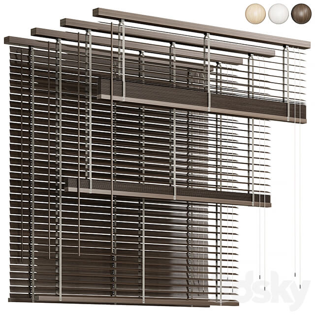 Wooden blinds 03, Folding wooden blinds