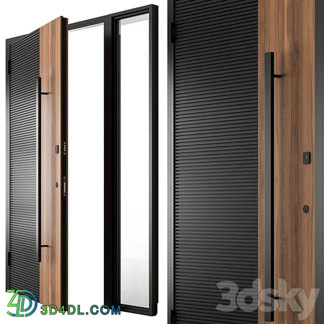 Wooden Front Door Set 93