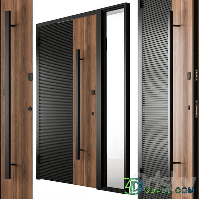 Wooden Front Door Set 93