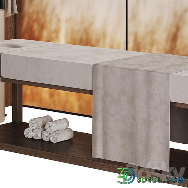 Modern minimalistic spa with wheat ears behind glass