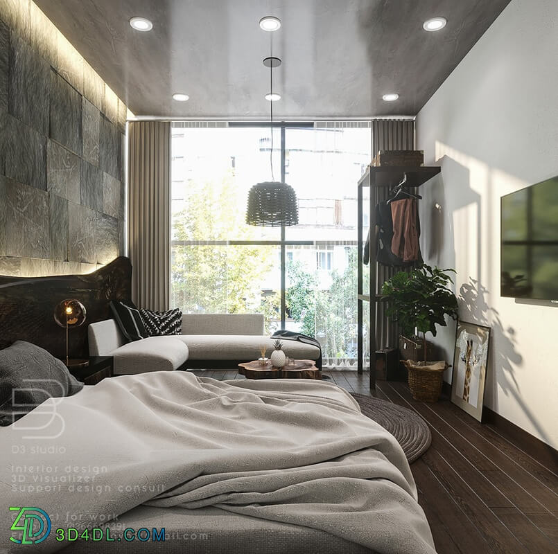 3D Interior Bedroom And WC 2 Scenes File 3dsmax By Pham Viet Dung 