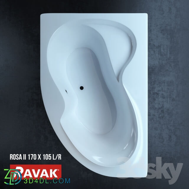 Bathtub Ravak Rosa II 170x105 L R