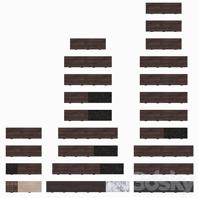 Series of bollards by Minotti, Superblocks collection