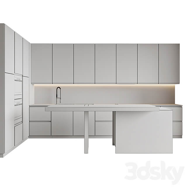 Modern corner kitchen with island 1