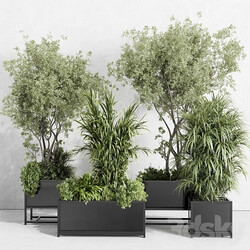 metal box plants on stand set indoor plant 425 vray 