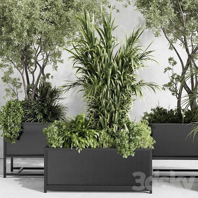 metal box plants on stand set indoor plant 425 vray