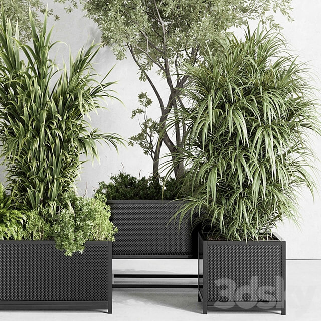 metal box plants on stand set indoor plant 425 vray