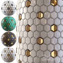 steel and marble mix tile 002 