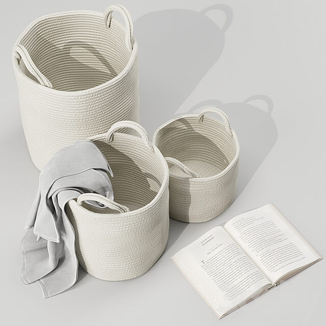Basket with Handles Set 01 ZARA HOME